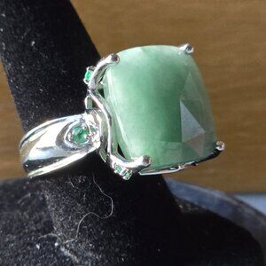 Soft Green Sterling Silver Ring